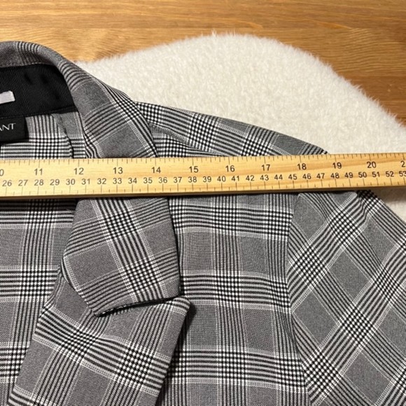 Lane Bryant Womens Gray The Bryant Blazer Glen Plaid Padded Blazer Sz 28 - Picture 8 of 10